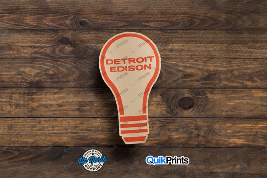 Detroit Edison Retro Light Bulb Sticker  - 3 Sizes to Choose From
