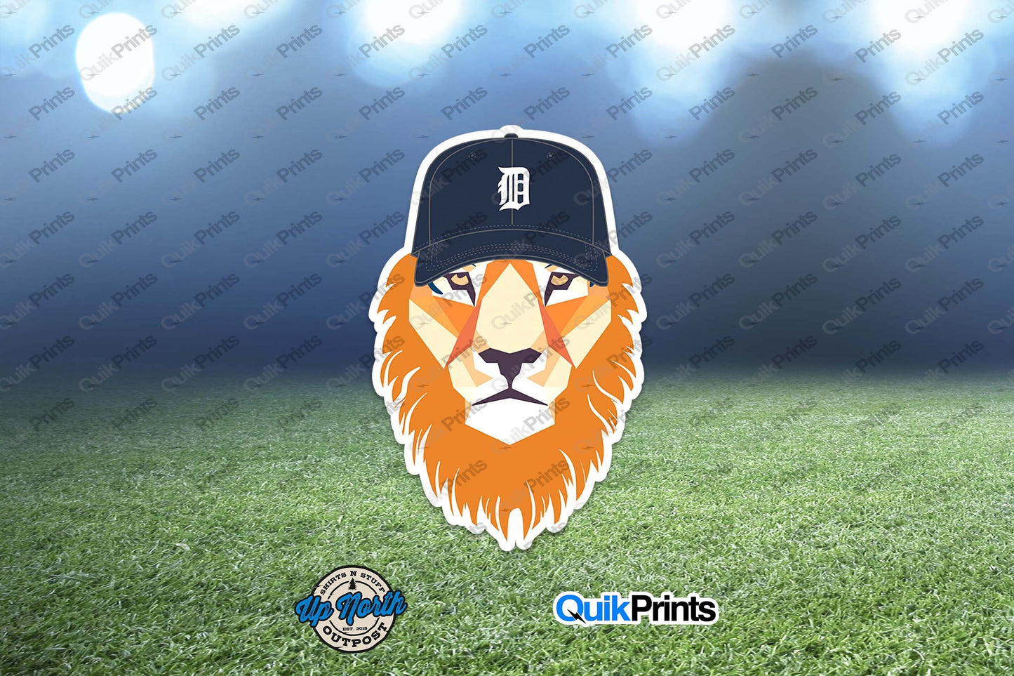 Detroit Baseball Lion Sticker