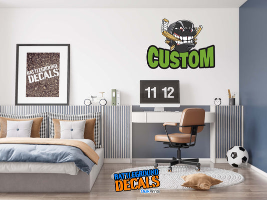 Personalized Hockey Puck Wall Graphic - Custom Colors