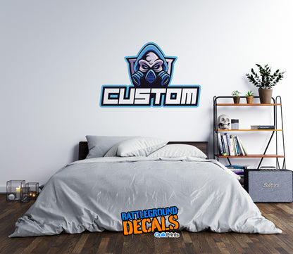 Personalized Gamer Name Wall Graphic - Gas Mask