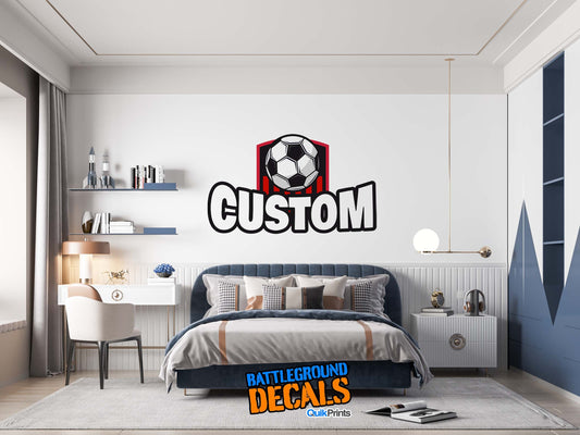 Personalized Soccer Ball Wall Graphic - Custom Colors