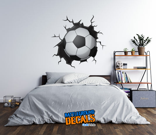 Soccer Ball Wall Crack Wall Graphic