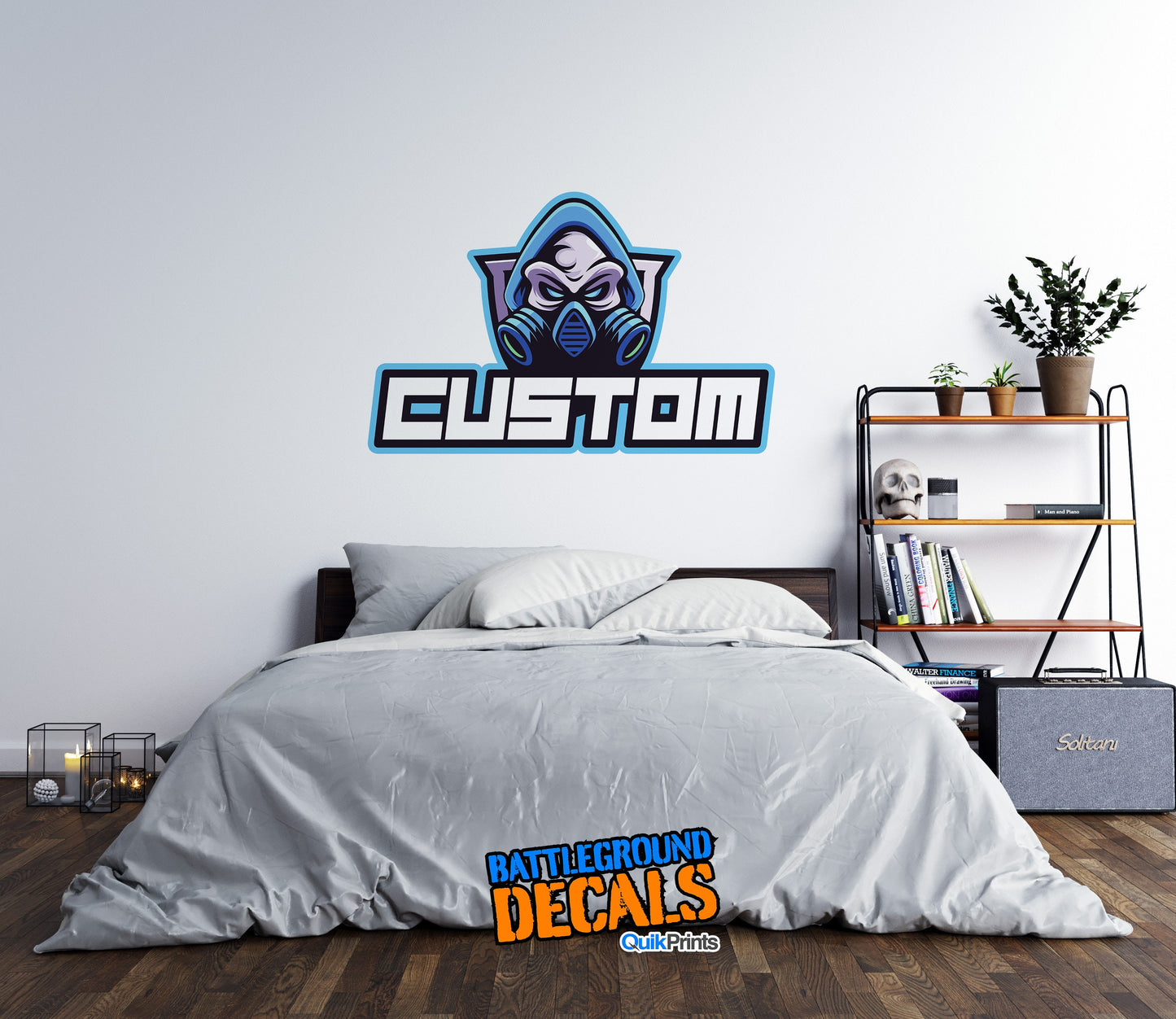 Personalized Gamer Name Wall Graphic - Gas Mask