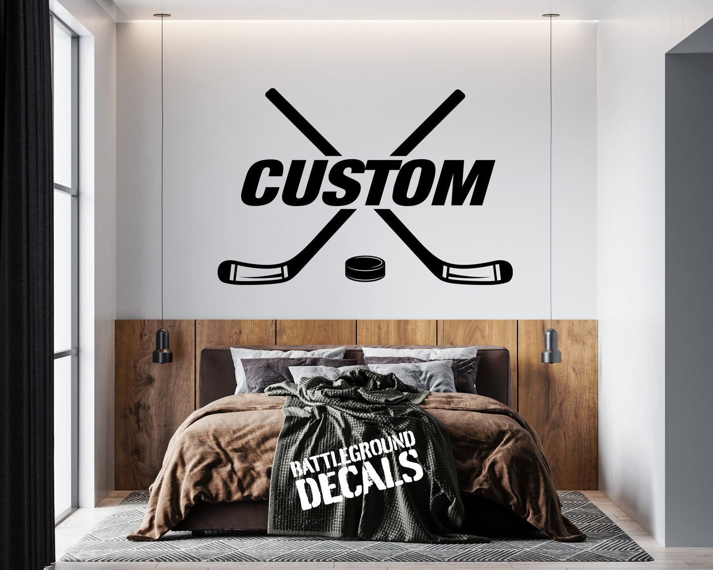 Personalized Hockey Sticks Decal