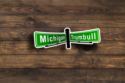 Michigan and Trumbull Sticker