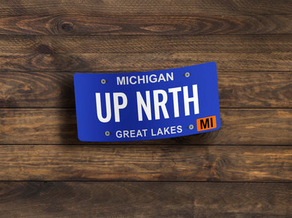 Up North Michigan License Plate Sticker