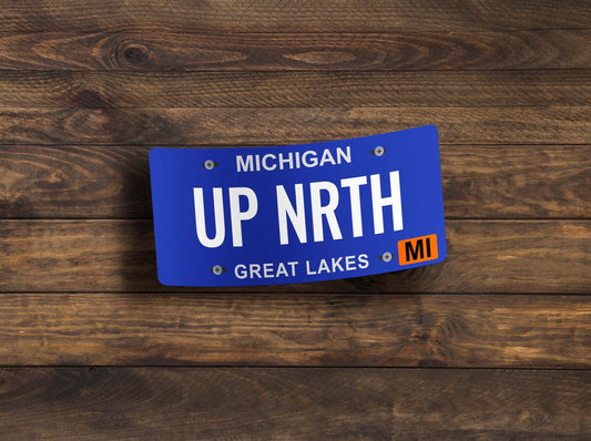 Up North Michigan License Plate Sticker