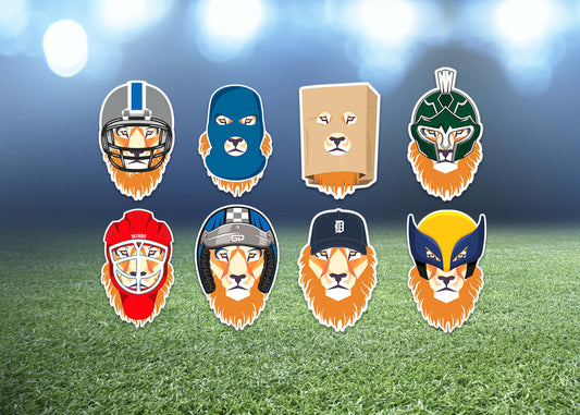 Lion Hats Sticker Set