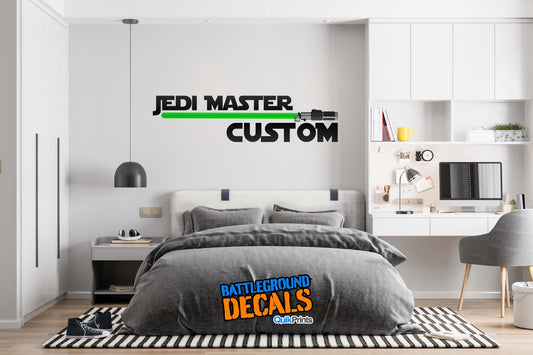 Personalized Jedi Master with Lightsaber Wall Graphic