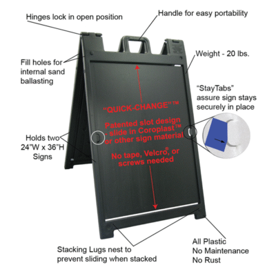 Signicade Deluxe Sidewalk Sign with Printed Inserts - Image 3