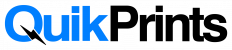 Quikprints logo with white outline Quikprints logo with white outline